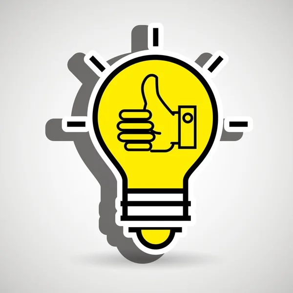 Idea bulb hand icon — Stock Vector