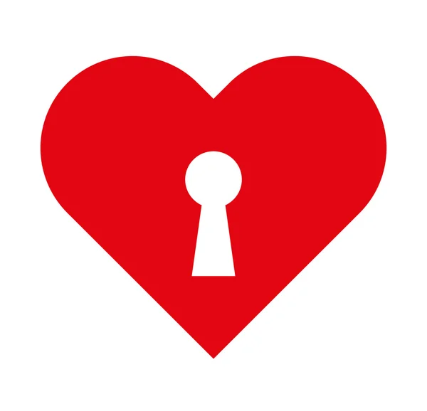 Hart rood liefde pictogram — Stockvector