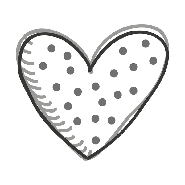 Corazón monocromo amor icono — Vector de stock