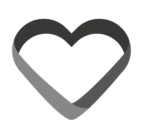 Coeur monochrome icône amour — Image vectorielle