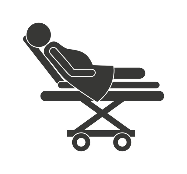 Stretcher hospital emergency icon — Stock Vector