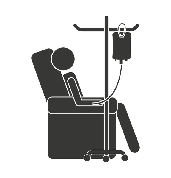 Darovat krevní vak ikona — Stockový vektor