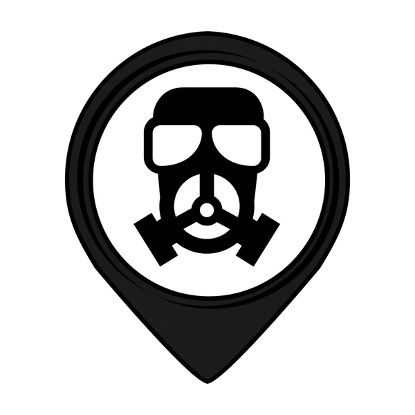 Máscara pin puntero advertencia señal icono — Vector de stock