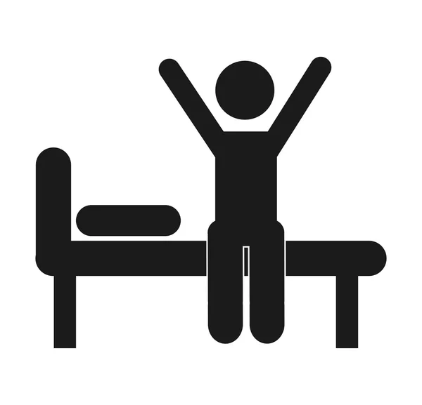 Schlafzimmer Silhouette Symbol — Stockvektor