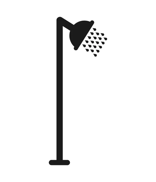 Fürdőszoba zuhanyzó silhouette ikon — Stock Vector