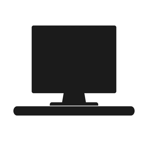 Computer Desktop Silhouette Arbeitsplatz Symbol — Stockvektor