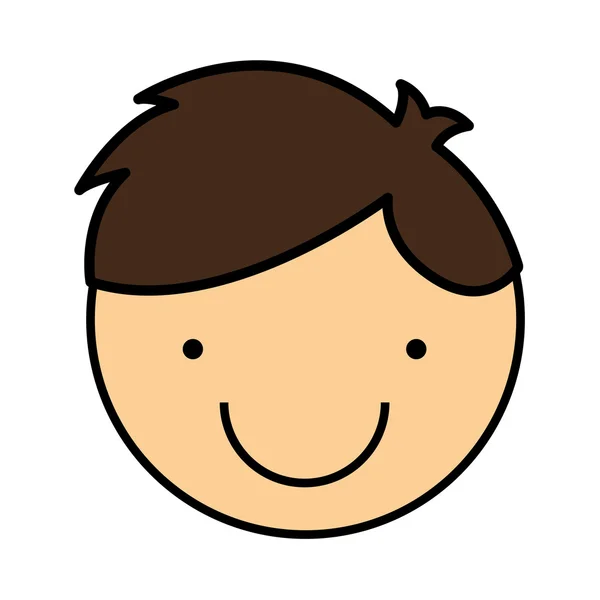 Pequeno menino sorriso ícone — Vetor de Stock