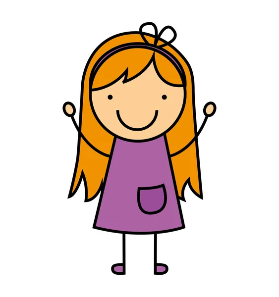 Little girl smile icon — Stock Vector