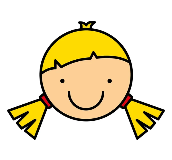 Icona del sorriso bambina — Vettoriale Stock