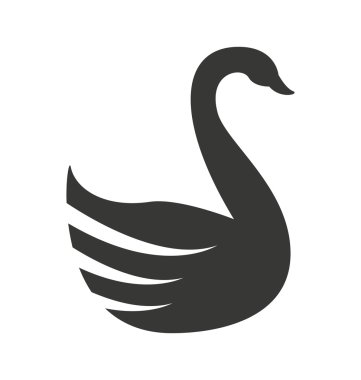 Kuğu kuş siluet simge