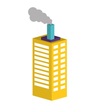 Endüstri fabrika binası simgesi izometrik