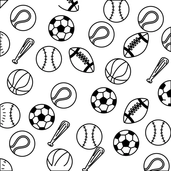 Set balls sports equipment — Stock Vector