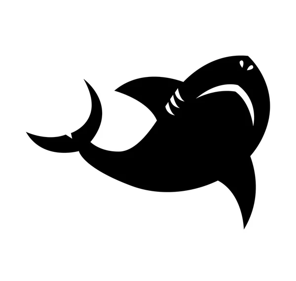 鲨鱼信号剪影图标 — 图库矢量图片