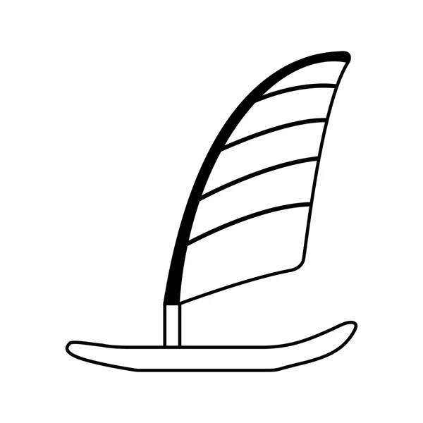 Prancha de surf com ícone de vela — Vetor de Stock