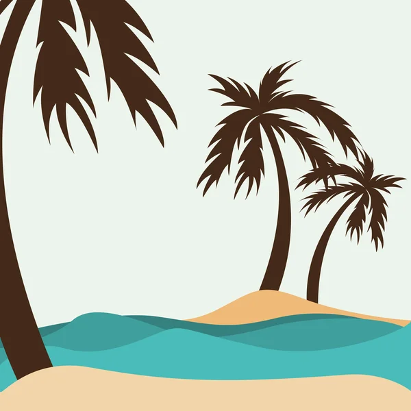 Ağaç palm siluet simge — Stok Vektör