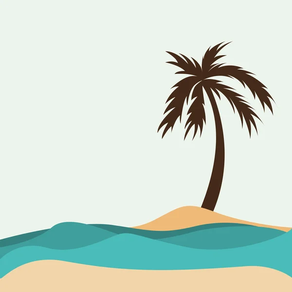 Árbol silueta de palma icono — Archivo Imágenes Vectoriales