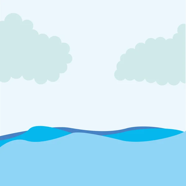 Zeegezicht water sky pictogram — Stockvector