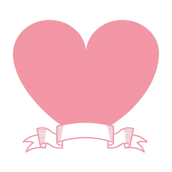 Hart roze liefde pictogram — Stockvector