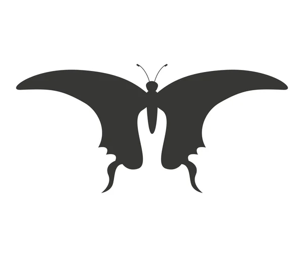 Belo ícone borboleta silhoeutte — Vetor de Stock