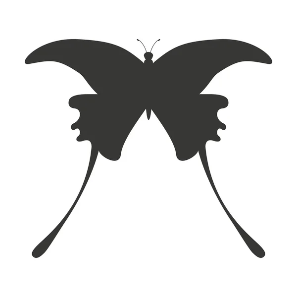 Hermoso icono silhoeutte mariposa — Vector de stock