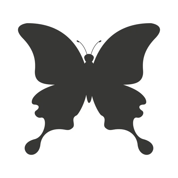 Belle silhoeutte papillon icône — Image vectorielle
