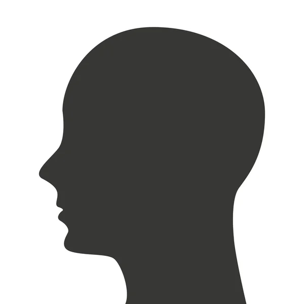 Hombre cabeza silueta icono de perfil — Vector de stock