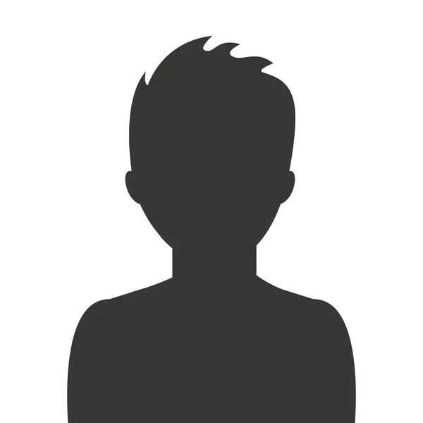 Hombre cabeza silueta icono de perfil — Archivo Imágenes Vectoriales