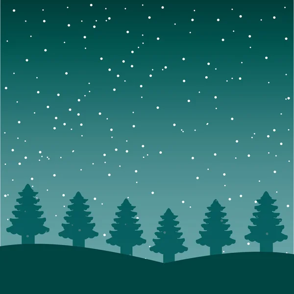 SNOWSCAPE noc tło ikony — Wektor stockowy