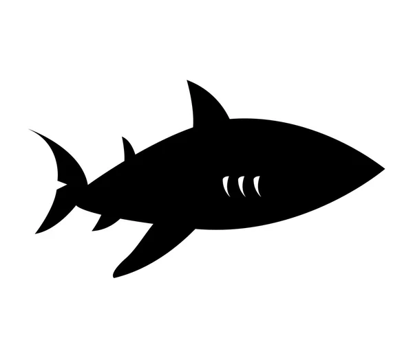 Shark signal silhouette icon — Stock Vector