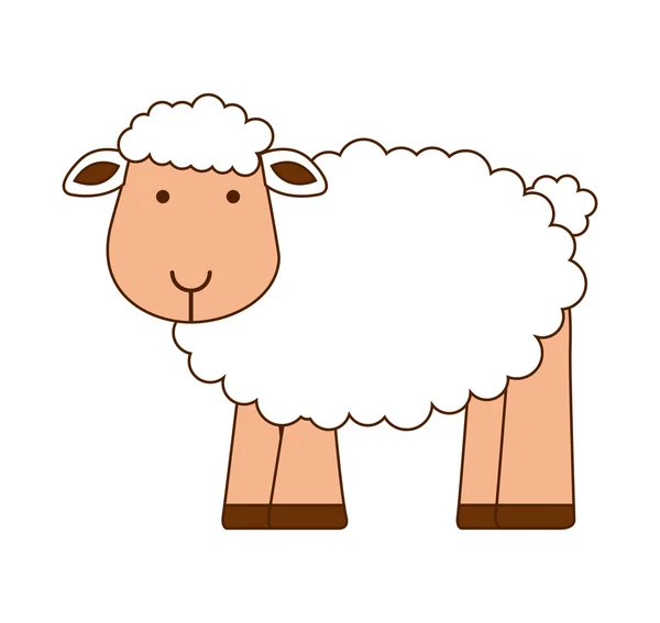 Ovce roztomilý charakter ikona — Stockový vektor