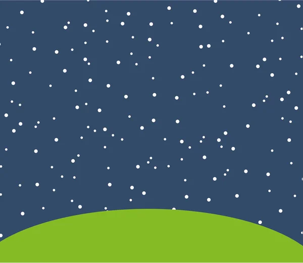 Pictogram van de sterrenhemel landschap van de nacht — Stockvector