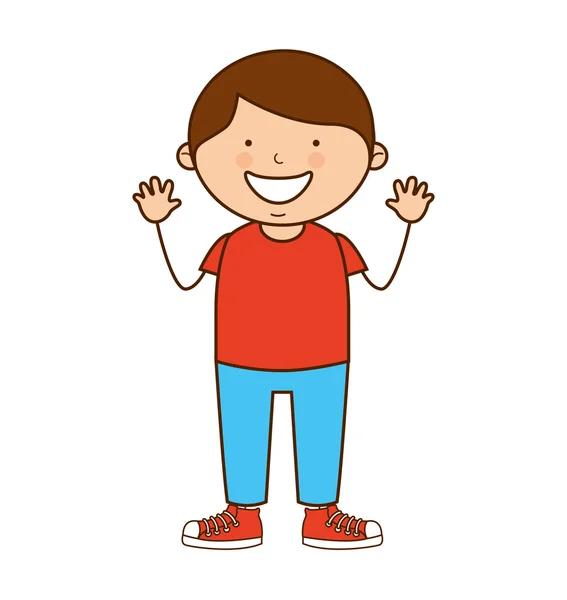 Liten pojke leende ikon — Stock vektor