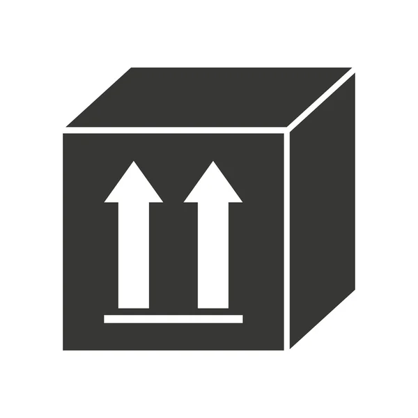 Caixa ícone da silhueta da caixa — Vetor de Stock