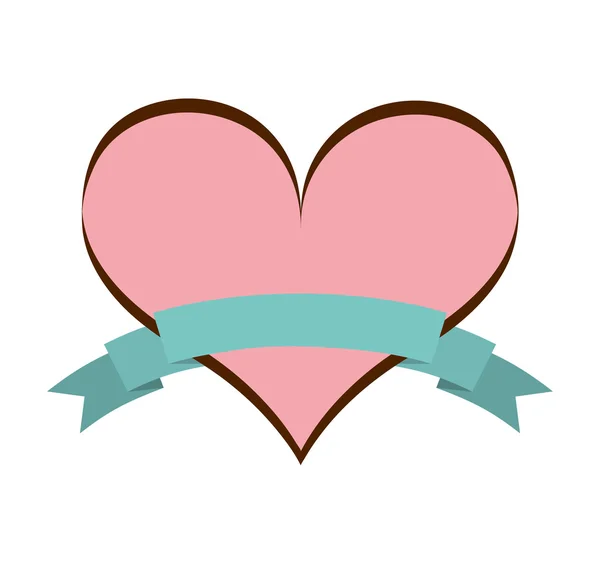 Heart pink love icon — Stock Vector