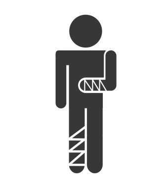 insan figürü kişi kırık simgesi