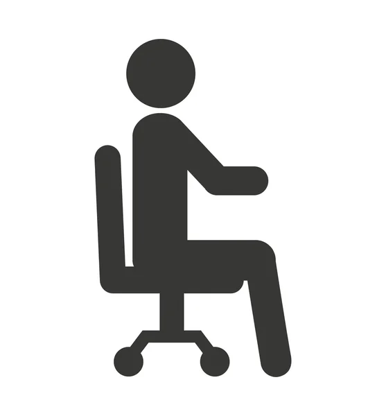 Figura umana silhouette icona seduta — Vettoriale Stock