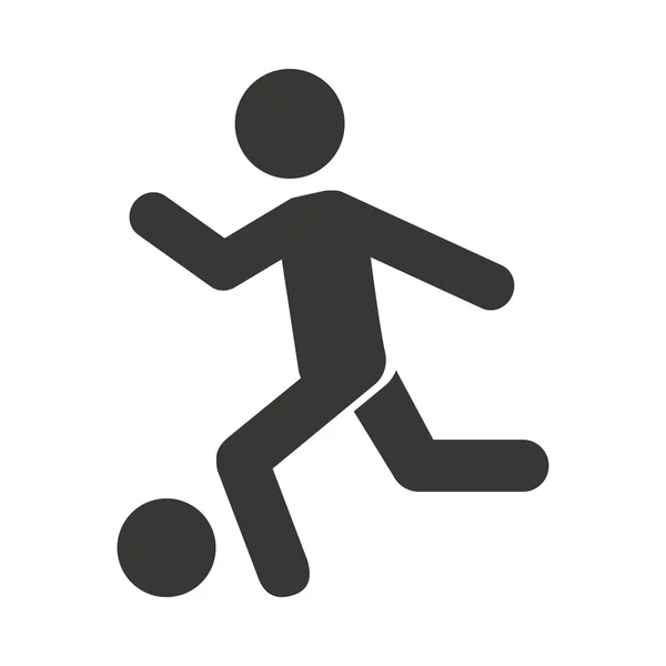 Menschliche Figur spielt Fußball-Ikone — Stockvektor