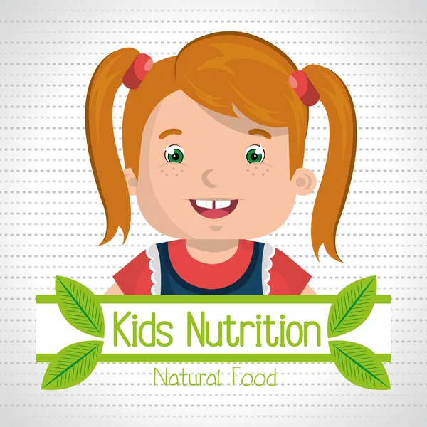 Childhood fruits food healthy — Stock Vector