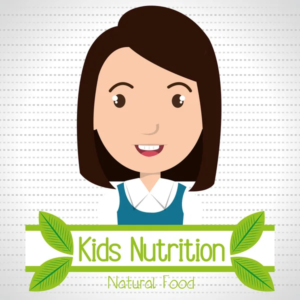 子供の頃果物食品健康 — ストックベクタ