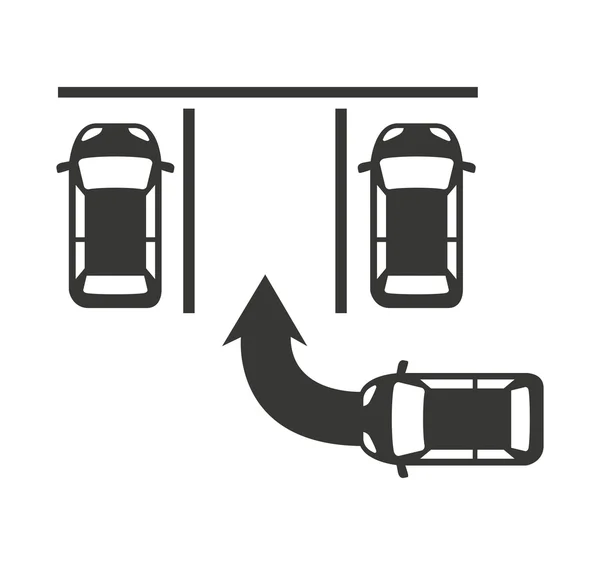 Auto silhouette parcheggio icona — Vettoriale Stock