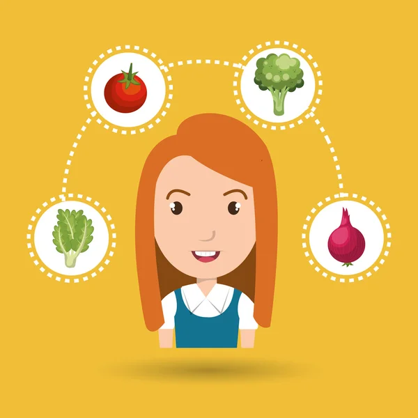 Frutas de la infancia alimentos saludables — Vector de stock