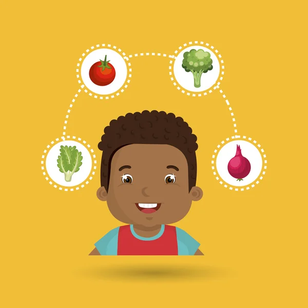 Dzieciństwa żywność owoce zdrowe — Wektor stockowy