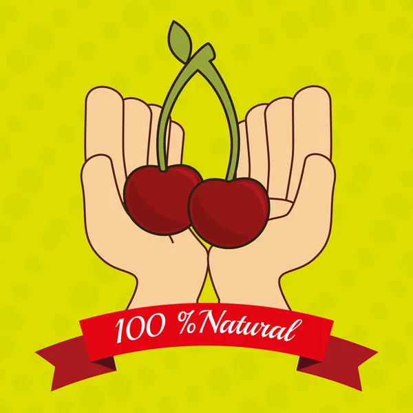 Fruit natuurlijke handen voedsel pictogram — Stockvector