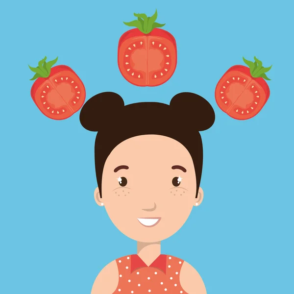 Fruits d'enfance alimentation saine — Image vectorielle