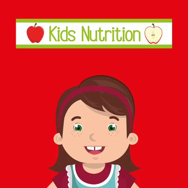 Obst für Kinder gesund ernähren — Stockvektor