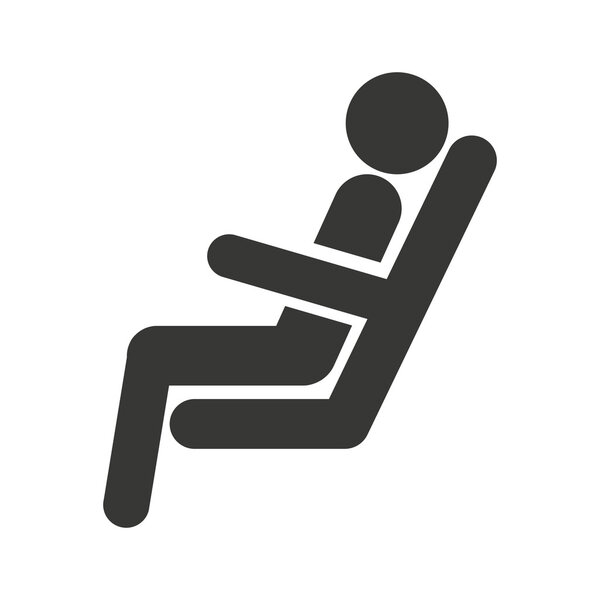 Фигура человека, сидящего в кресле поезда
