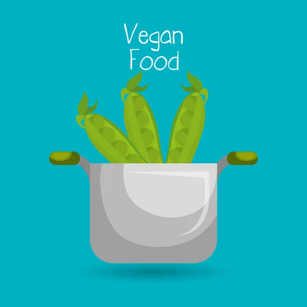 Vegansk matlagning pot kost mat — Stock vektor