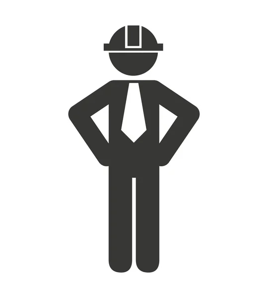 Professional construction worker icon — Stock Vector