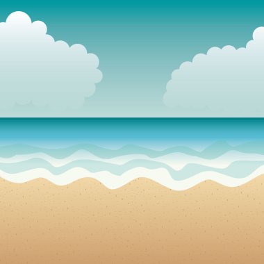 plaj manzara yaz simgesi
