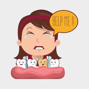 childhood sick pain tooth clipart